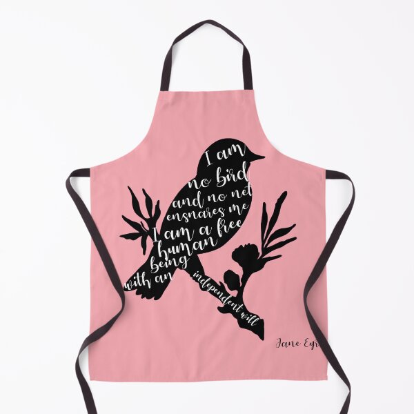 Item preview, I am no bird; and no net ensnares me - Jane Eyre quote on pink background designed and sold by introvertcafe.