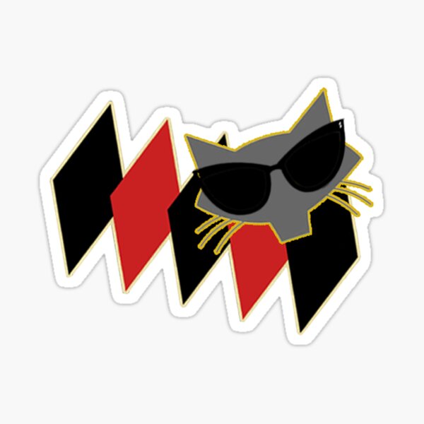 Rockabilly Cool Cats on Purple Sticker