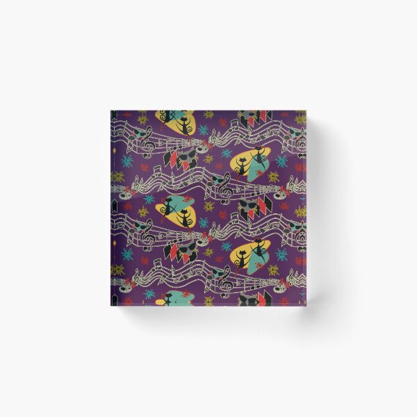 Item preview, Rockabilly Cool Cats on Purple designed and sold by bmfabricdesigns.