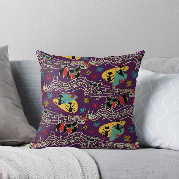 Item preview, Rockabilly Cool Cats on Purple designed and sold by bmfabricdesigns.