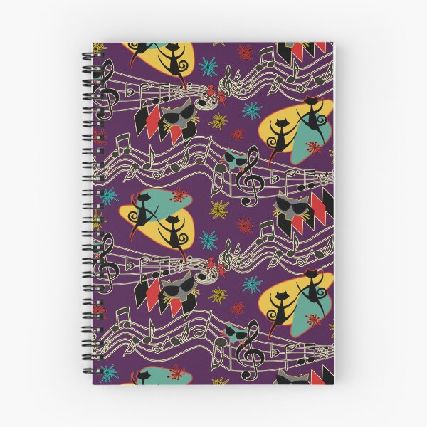 Item preview, Rockabilly Cool Cats on Purple designed and sold by bmfabricdesigns.