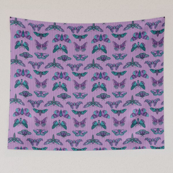 Item preview, Purple and Teal Gothic Moths designed and sold by FreyaDraws.