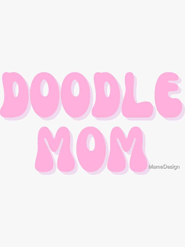 Thumbnail 3 von 3, Sticker, Leuchtend rosa Doodle Mama Sticker designt und verkauft von MameDesign.