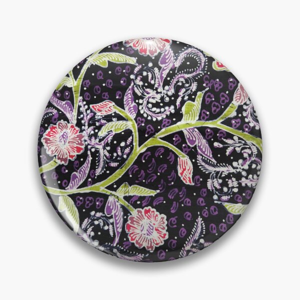 Item preview, Indonesia handmade hand-drawn batik tulis  purple black floral flower plants butterfly leaves pattern from Lasem designed and sold by Morcawork.