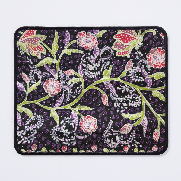 Item preview, Indonesia handmade hand-drawn batik tulis purple black floral flower plants butterfly leaves pattern from Lasem designed and sold by Morcawork.