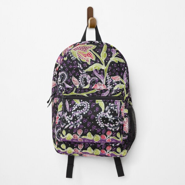 Item preview, Indonesia handmade hand-drawn batik tulis purple black floral flower plants butterfly leaves pattern from Lasem designed and sold by Morcawork.
