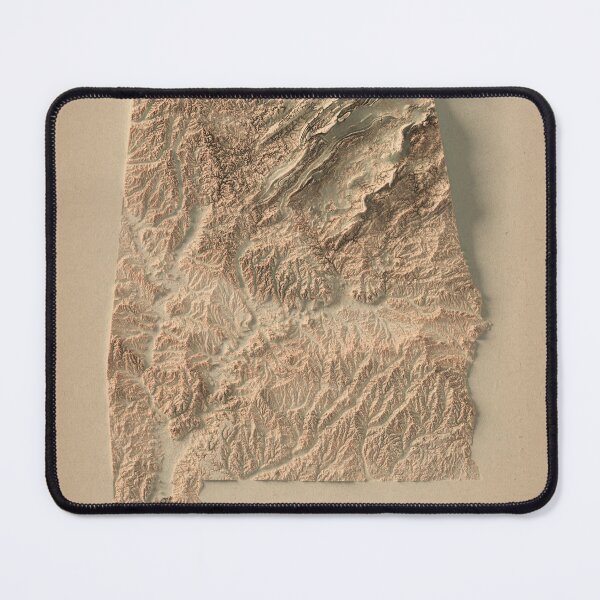 Item preview, Alabama Relief Map 3D digitally-rendered designed and sold by ThinkAboutMaps.