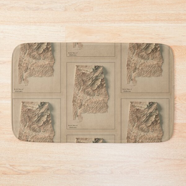 Item preview, Alabama Relief Map 3D digitally-rendered designed and sold by ThinkAboutMaps.