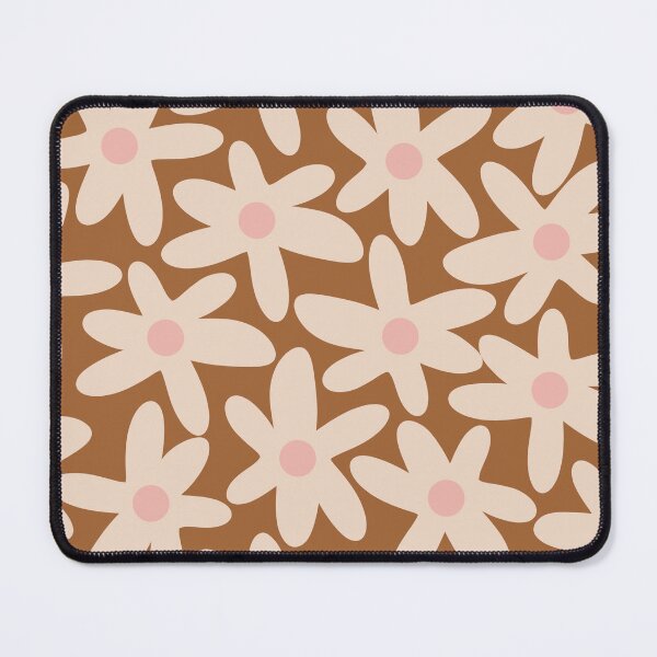 Item preview, Daisy Time Retro Floral Pattern in Chocolate Brown and Blush designed and sold by kierkegaard.