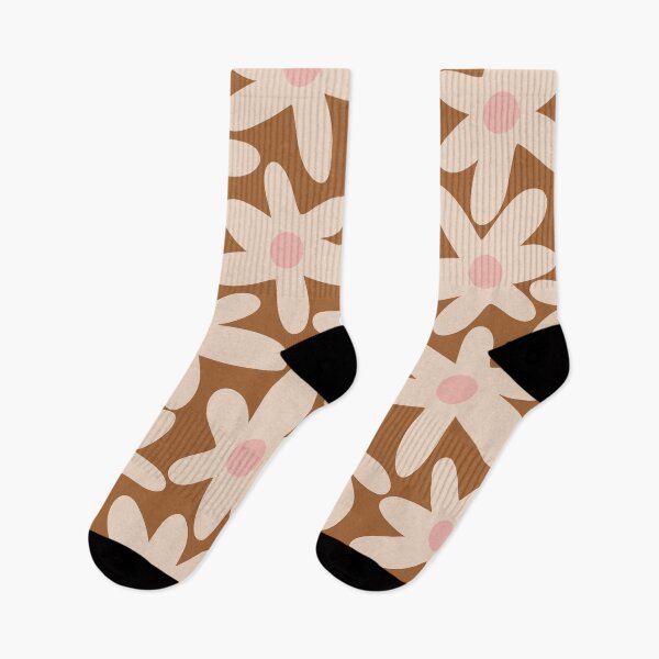 Item preview, Daisy Time Retro Floral Pattern in Chocolate Brown and Blush designed and sold by kierkegaard.