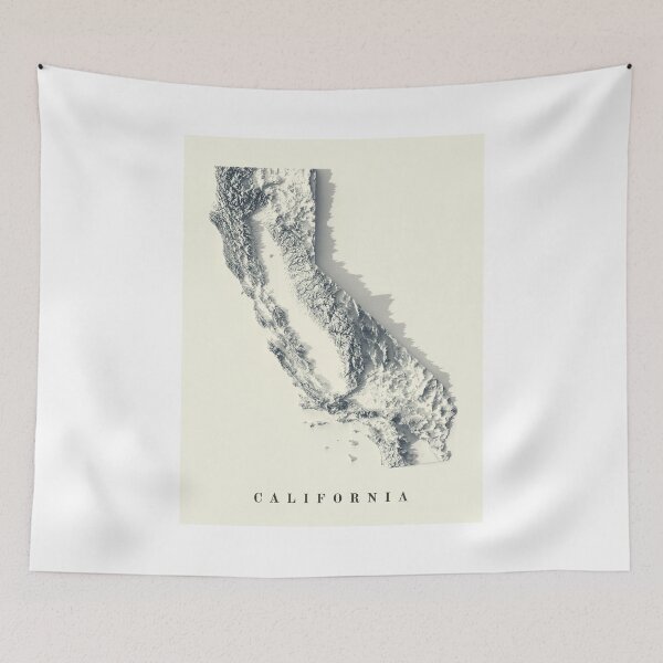Item preview, California Shaded Relief Map 3D digitally-rendered designed and sold by ThinkAboutMaps.