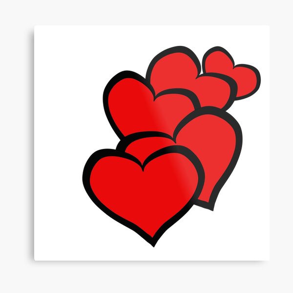 Falling hearts Metal Print