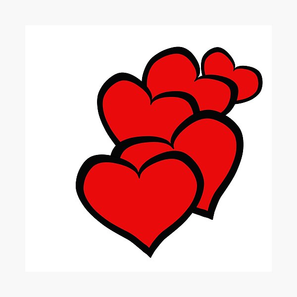 Falling hearts Photographic Print
