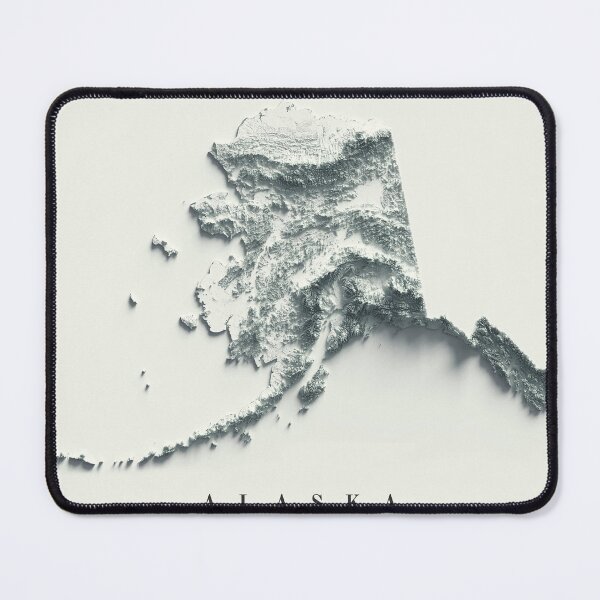 Item preview, Alaska Shaded Relief Map 3D digitally-rendered designed and sold by ThinkAboutMaps.