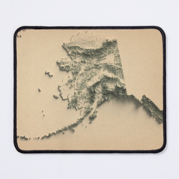 Item preview, Alaska Shaded Relief Map 3D digitally-rendered designed and sold by ThinkAboutMaps.