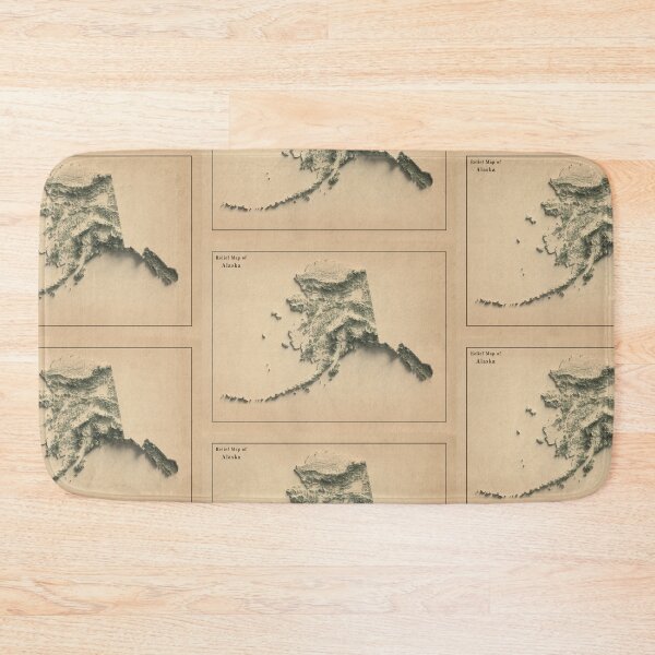 Item preview, Alaska Shaded Relief Map 3D digitally-rendered designed and sold by ThinkAboutMaps.