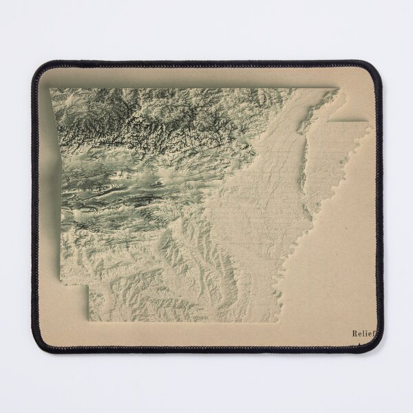 Item preview, Arkansas Shaded Relief Map 3D digitally-rendered designed and sold by ThinkAboutMaps.