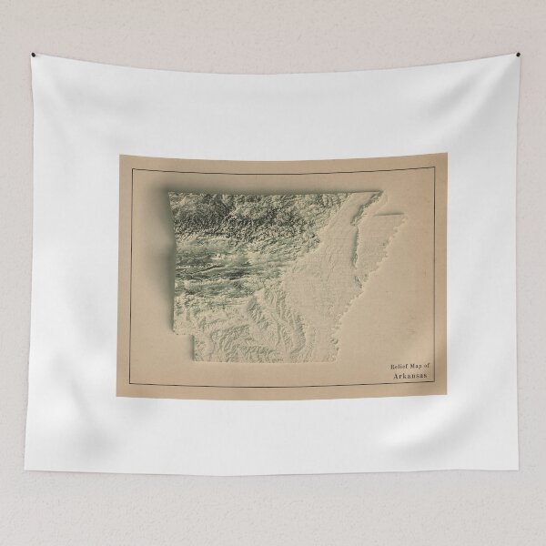 Item preview, Arkansas Shaded Relief Map 3D digitally-rendered designed and sold by ThinkAboutMaps.