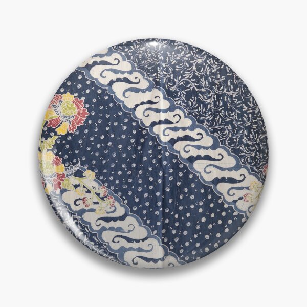Item preview, Indonesia handmade hand-drawn batik tulis blue colorful plant floral sekarjagad Lereng pattern Lasem designed and sold by Morcawork.