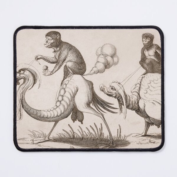 Item preview, 2 Fantasty Birds Ridden by Monkeys Arten van Bolten Fantasy Drawing designed and sold by darcijj.