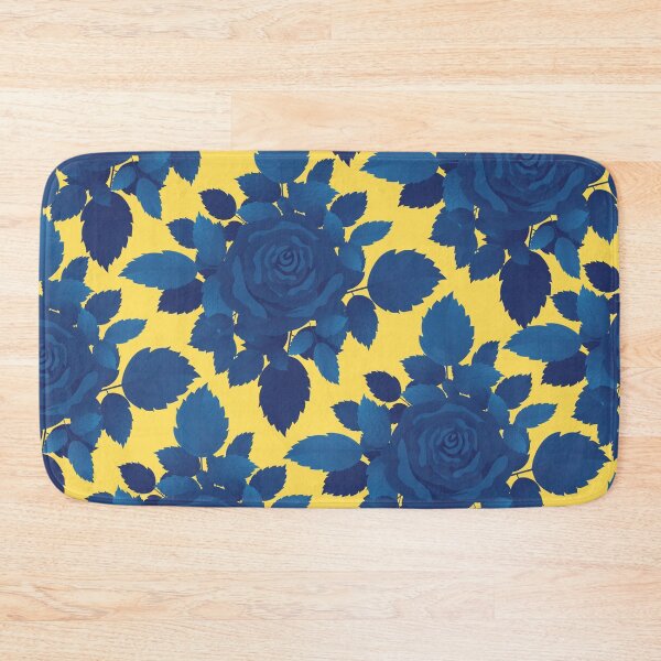 Item preview, Vintage Blue Flower and Leaves Pattern  on Yellow designed and sold by GraphicsClub.