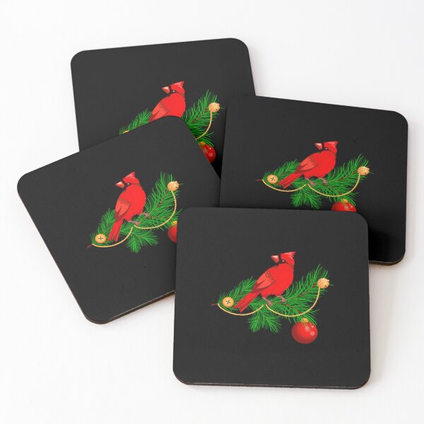 Item preview, red cardinal on a fir branch  designed and sold by MaryMcgee25334.