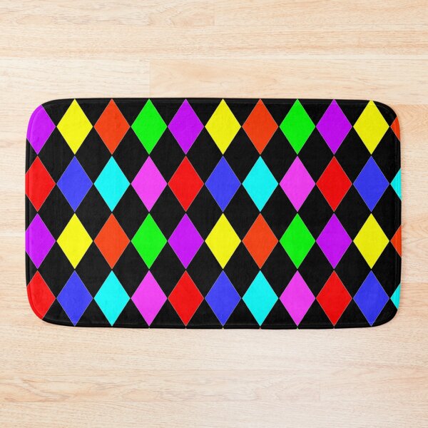 Item preview, MULTICOLOUR HARLEQUIN WITH PINK RED GREEN BLUE BLACK RED PURPLE AND YELLOW designed and sold by ozcushionstoo.