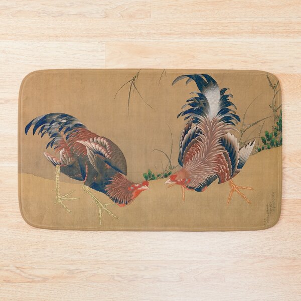 Aperçu de l'œuvre Gamecocks - Katsushika Hokusai créée et vendue par SimpleJoyStyle.