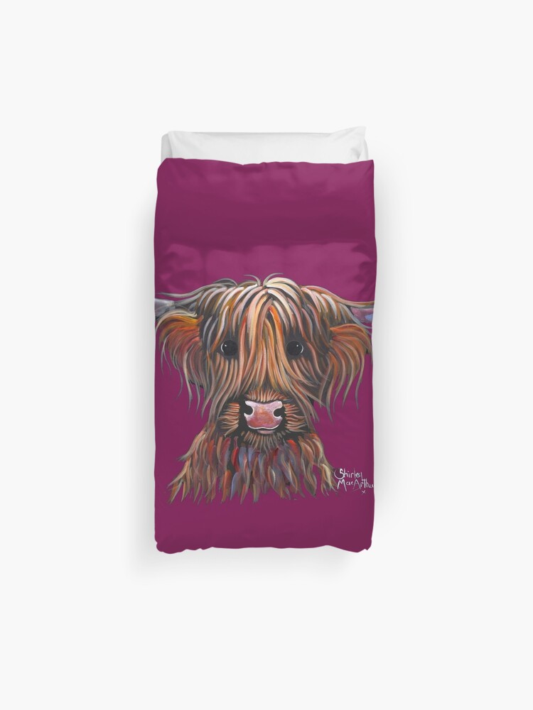 Scottish Hairy Highland Cow Print Bonnie Bean By Shirley