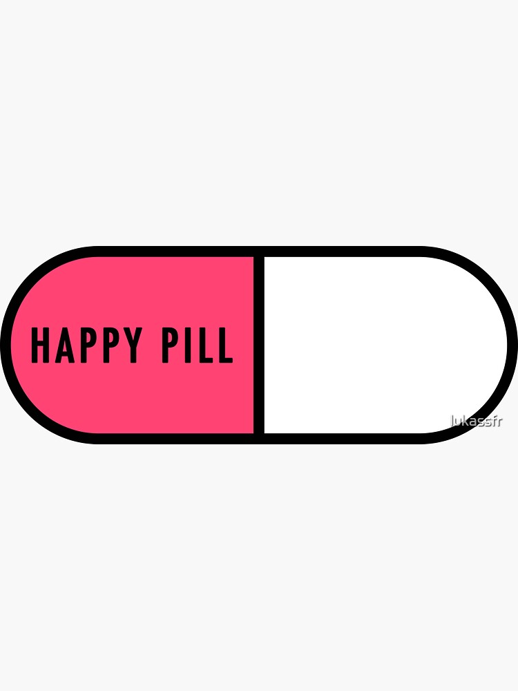 "Happy Pill" Sticker by lukassfr Redbubble
