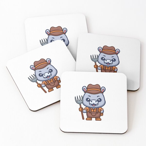 Item preview, Hippo Farmer Cute Cartoon designed and sold by GumregaStudio.