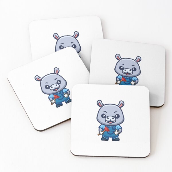 Item preview, Hippo Plumber Cute Cartoon designed and sold by GumregaStudio.