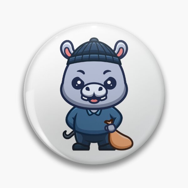 Item preview, Hippo Thief Cute Cartoon designed and sold by GumregaStudio.