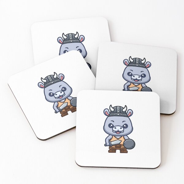 Item preview, Hippo Viking Cute Cartoon designed and sold by GumregaStudio.