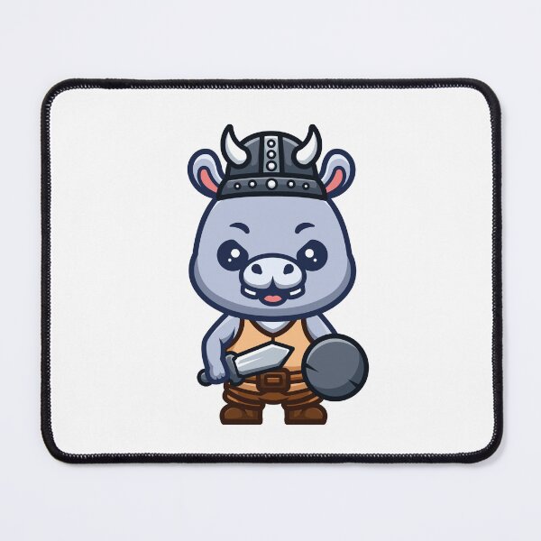 Item preview, Hippo Viking Cute Cartoon designed and sold by GumregaStudio.