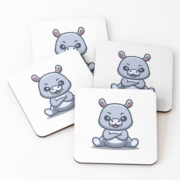 Item preview, Hippo Sitting Angry Cute Cartoon designed and sold by GumregaStudio.