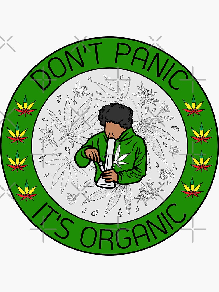 "Don't panic it's organic." Sticker for Sale by Wiseth- | Redbubble