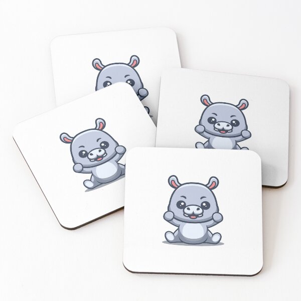 Item preview, Hippo Sitting Excited Cute Cartoon designed and sold by GumregaStudio.