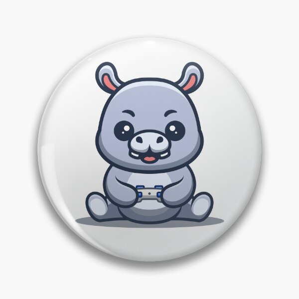 Item preview, Hippo Sitting Gaming Cute Cartoon designed and sold by GumregaStudio.