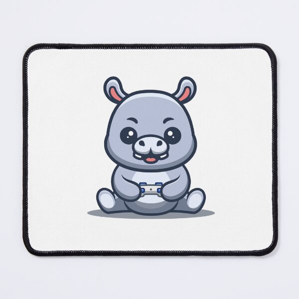 Item preview, Hippo Sitting Gaming Cute Cartoon designed and sold by GumregaStudio.
