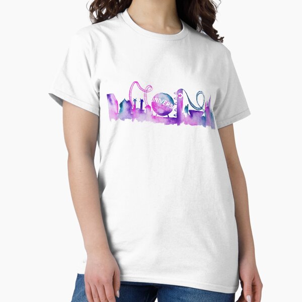 Item preview, Orlando Theme Park Inspired Watercolor Skyline Silhouette designed and sold by tachadesigns.