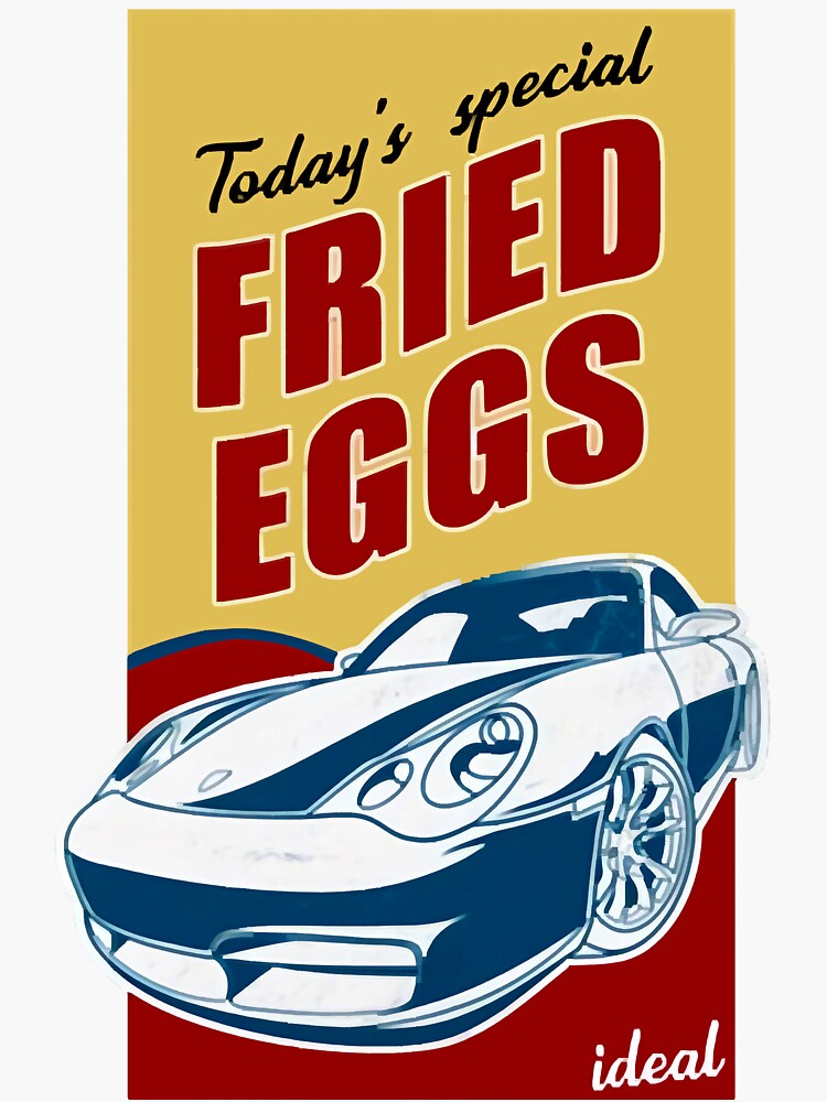 "Fried Egg 911 Porsche 996" Sticker for Sale by Juditharba Redbubble