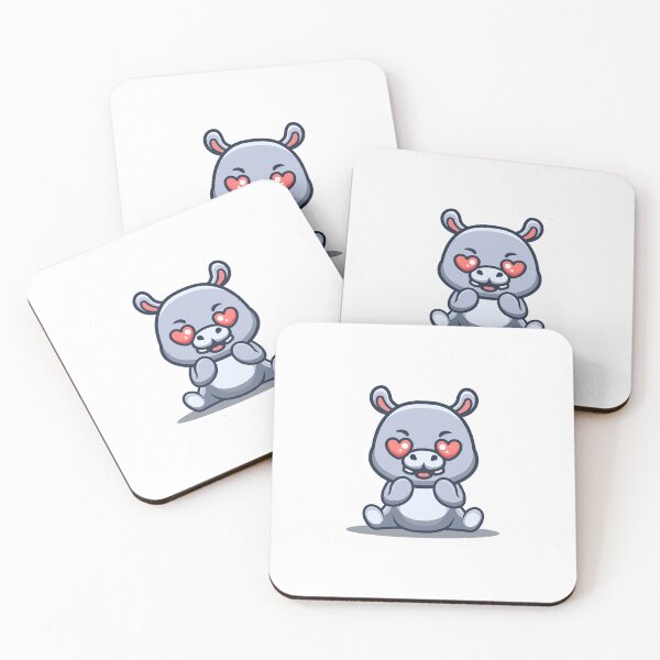 Item preview, Hippo Sitting Shocked Cute Cartoon designed and sold by GumregaStudio.