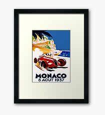 Lámina enmarcada "MONACO GRAND PRIX" Vintage Auto Racing Publicidad Imprimir