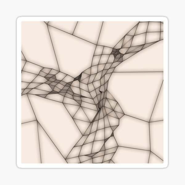Abstraktes Netz in Beige-Braun Sticker