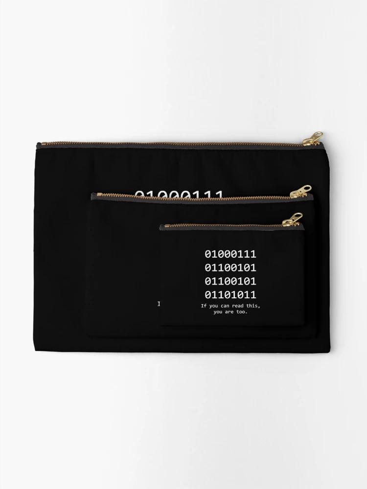 Thumbnail 2 of 4, Zipper Pouch, Funny Computer Binary Code Programmer, Developer Geek nerd geeky nerdy coder coding designed and sold by Roxan58.