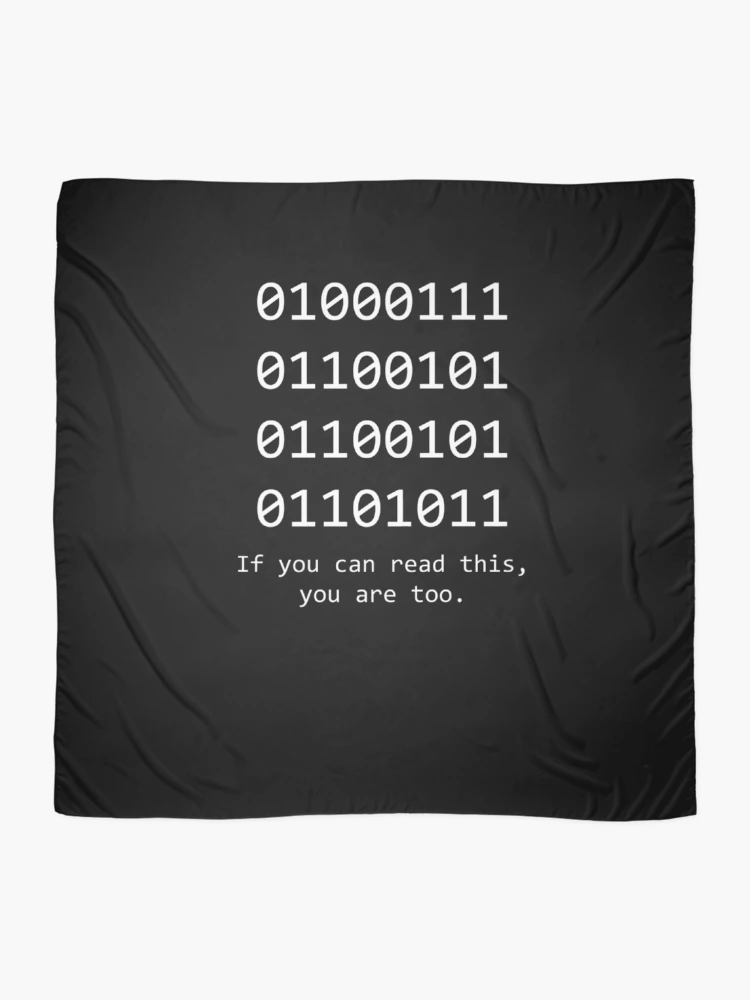 Thumbnail 2 of 3, Scarf, Funny Computer Binary Code Programmer, Developer Geek nerd geeky nerdy coder coding designed and sold by Roxan58.