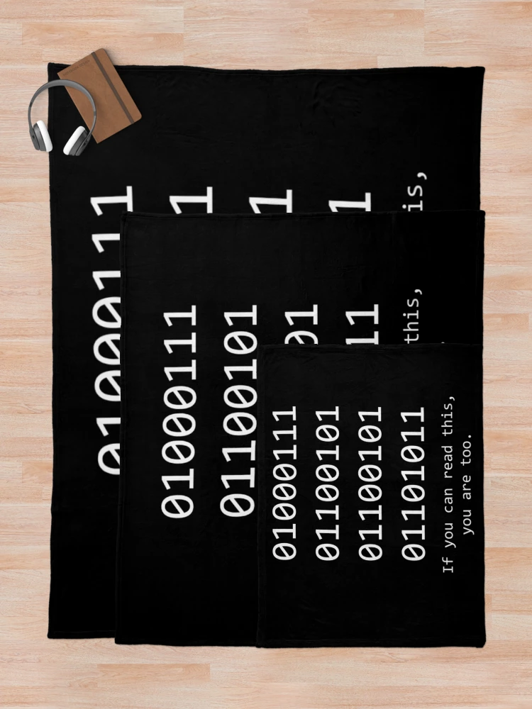 Thumbnail 5 of 6, Throw Blanket, Funny Computer Binary Code Programmer, Developer Geek nerd geeky nerdy coder coding designed and sold by Roxan58.