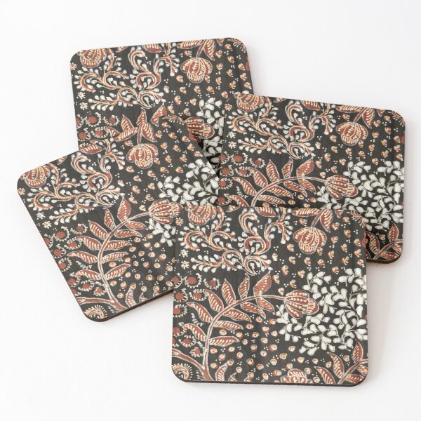 Item preview, Indonesia handmade hand-drawn batik tulis  brown black Soga plant floral flower leaves pattern Lasem designed and sold by Morcawork.