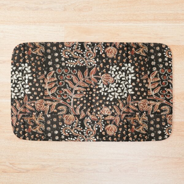 Item preview, Indonesia handmade hand-drawn batik tulis  brown black Soga plant floral flower leaves pattern Lasem designed and sold by Morcawork.